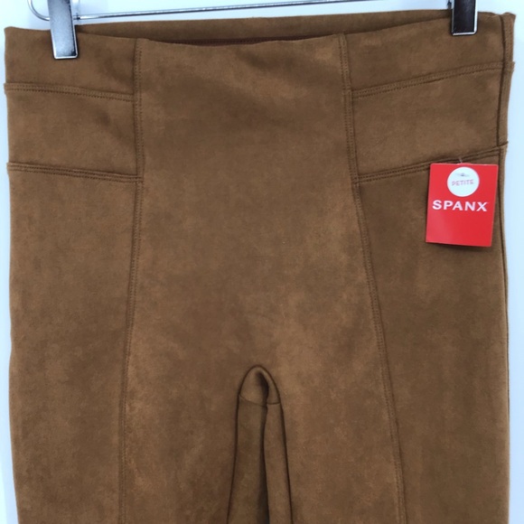 Spanx Faux Suede Leggings Rich Caramel - Picture 3 of 15